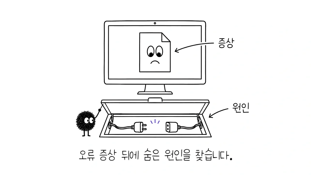 오류 증상 뒤에 숨은 원인 연결부를 열어 보는 스케치