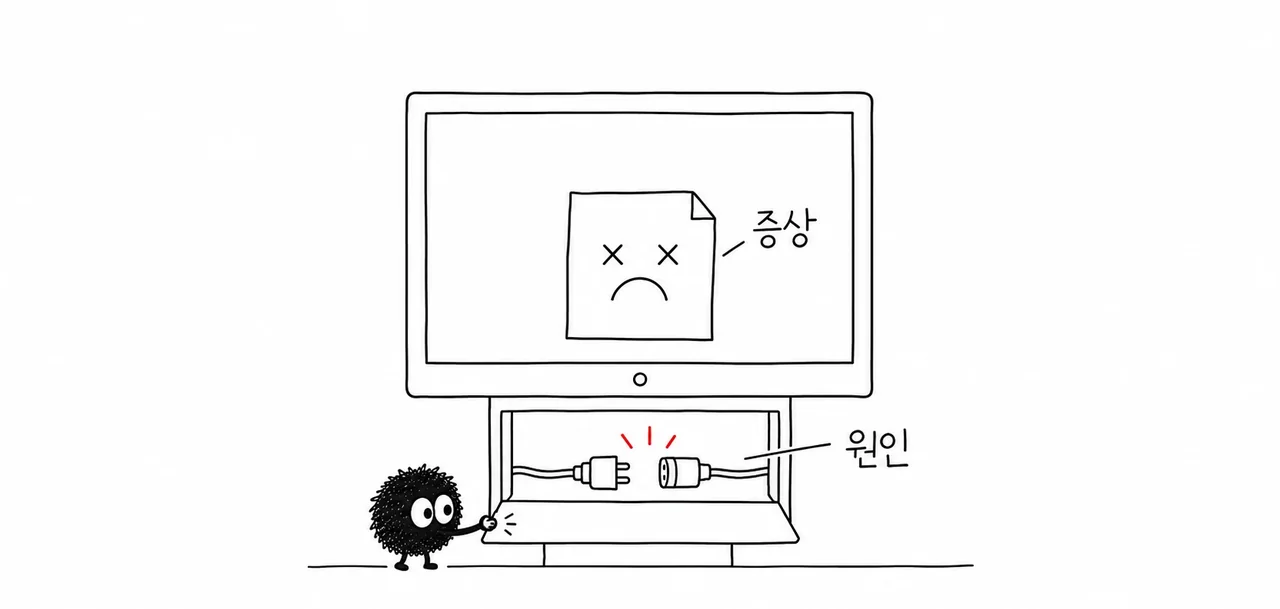 오류 증상 뒤에 숨은 원인 연결부를 열어 보는 스케치