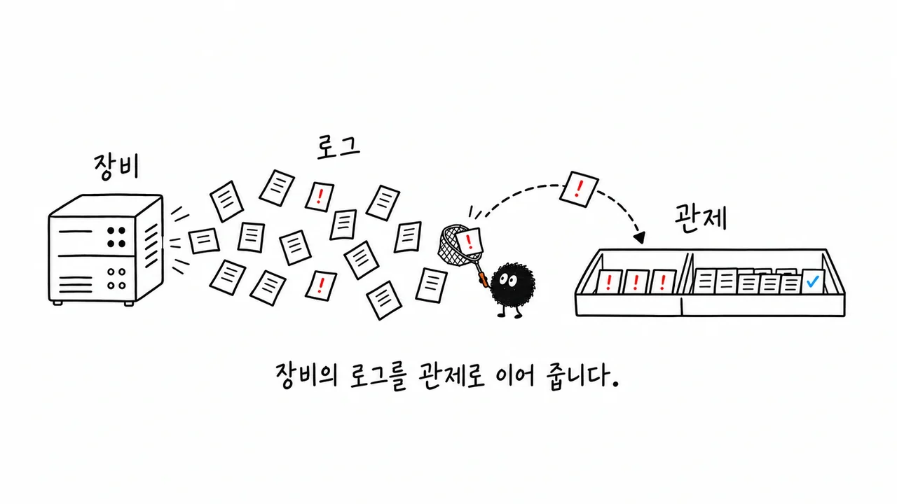장비가 내보내는 로그 가운데 이상 신호를 골라 관제로 보내는 스케치